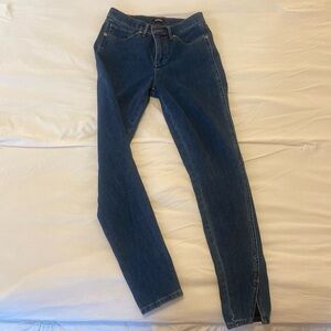 Express skinny jeans with split hem detail